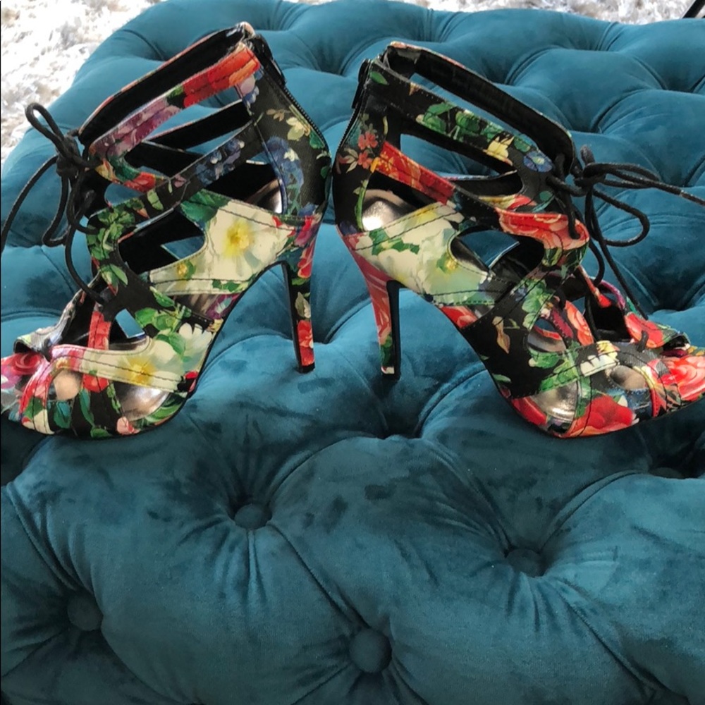 Madden Girl Ditaa Multi colored heels open toe - Picture 5 of 8